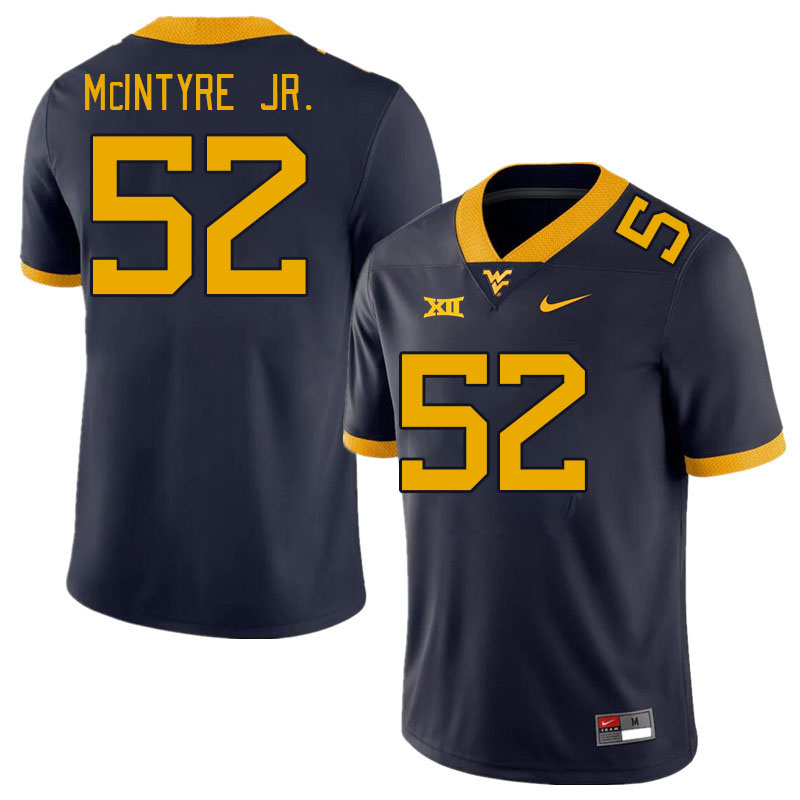 Men #52 Corey McIntyre Jr. West Virginia Mountaineers College Football Jerseys Stitched Sale-Navy - Click Image to Close